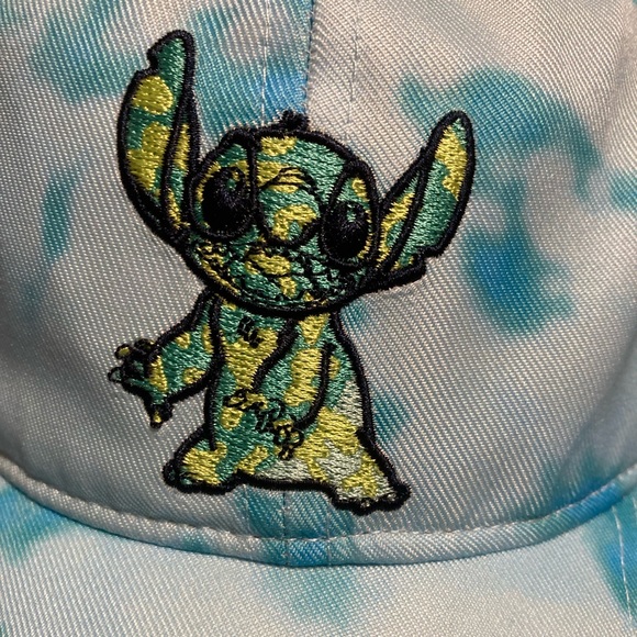 Disney Stitch Seas The Day Blue Tie Dye Baseball Hat New with Tags main image 5